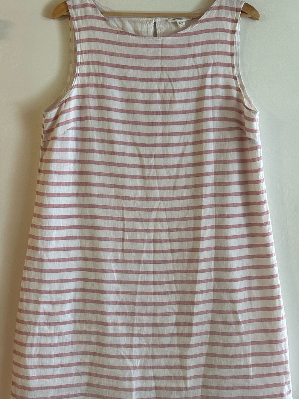 BeachLunchLounge Striped Sleeveless Linen Shift Dress - Pink/White - Picture 2 of 8